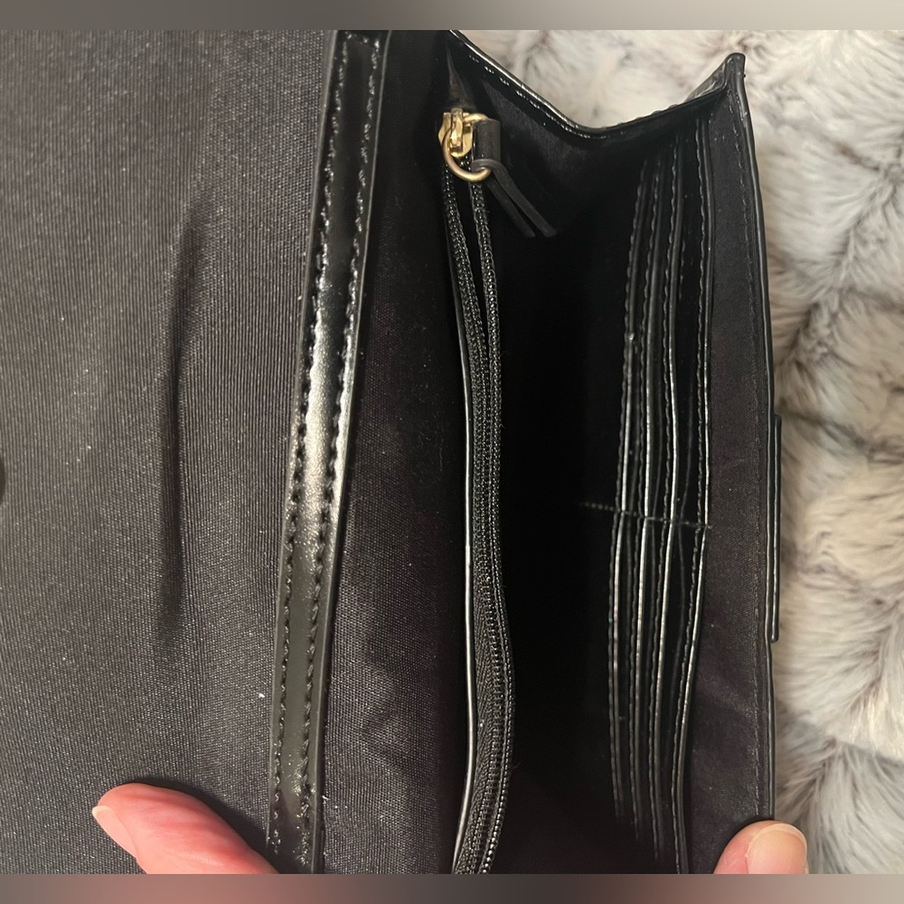 Nanette Lepore Glossy Black Embossed Clutch - Picture 4 of 10